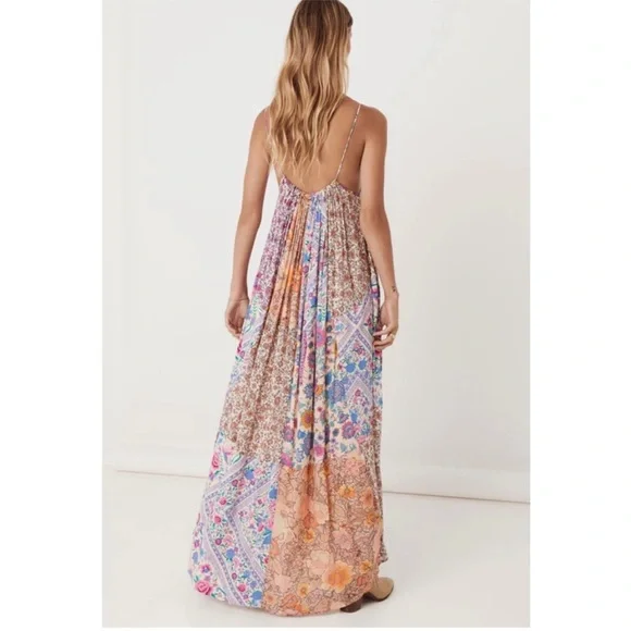 NWT Spell Renew Patchwork Strappy Maxi Dress Sz M
